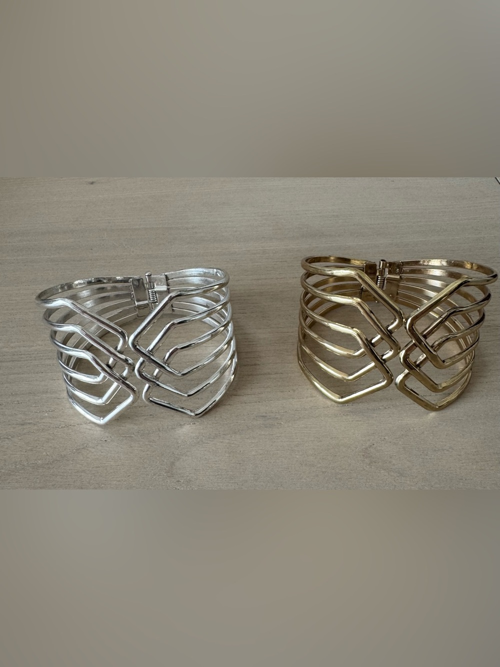 Geometric Open Cuff Bracelet - Available in Gold or Silver from New York & Co.
